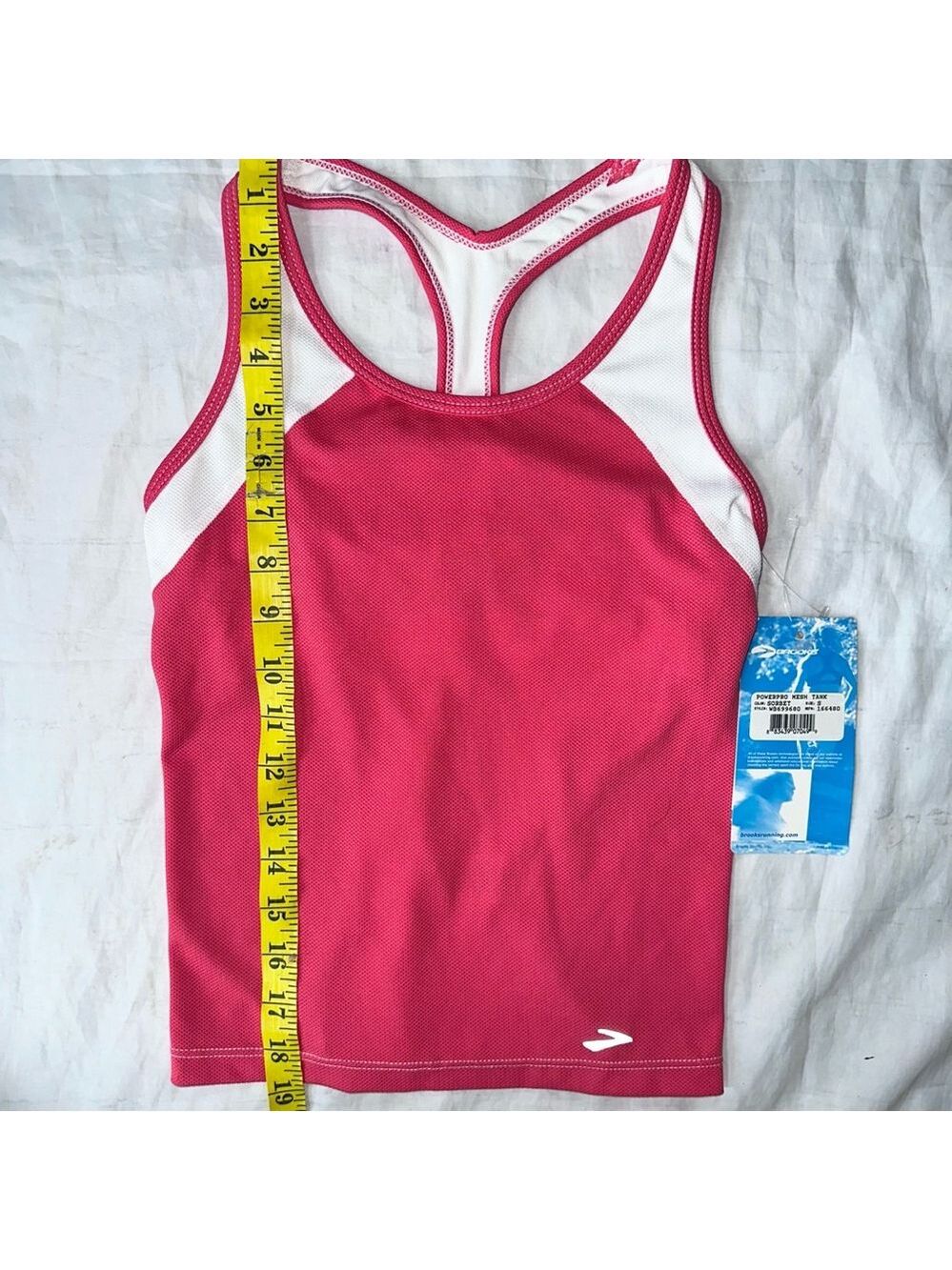 NWT Women’s Small Brooks Sports Powerpro Mesh Tank Color Sorbet - Picture 9 of 9